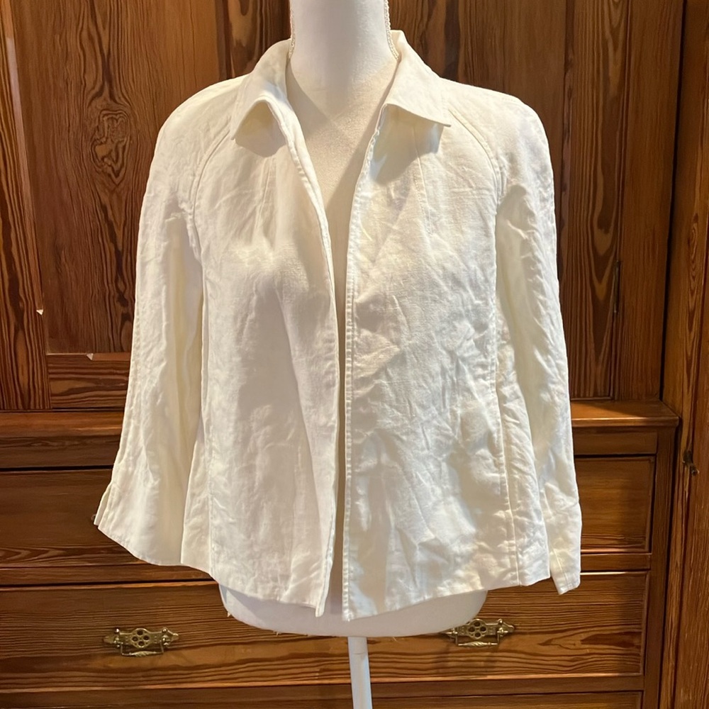 Talbots cream jacket Pure Irish Linen sz LP
